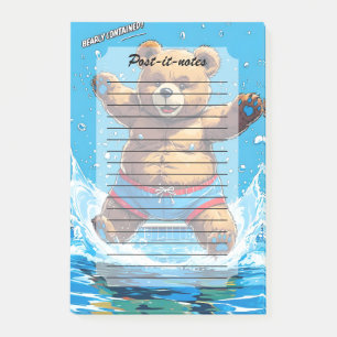 Wild Bear Summer Vintage Pool  Post-it Notes