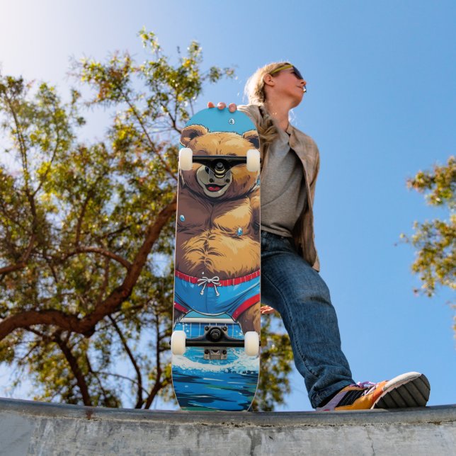 Wild Bear Summer Vintage Pool  Skateboard (Outdoor 1)