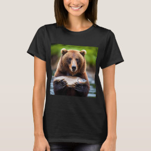 Wild Bear with Fish – Stunning Wildlife Image T-Shirt