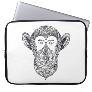 Wild Beast Of The Forest Doodle Laptop Sleeve