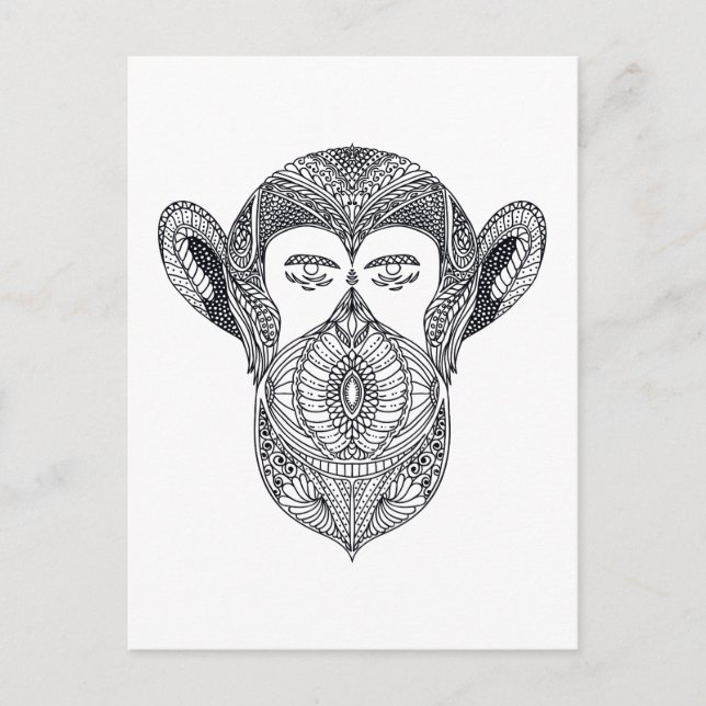 Wild Beast Of The Forest Doodle Postcard (Front)