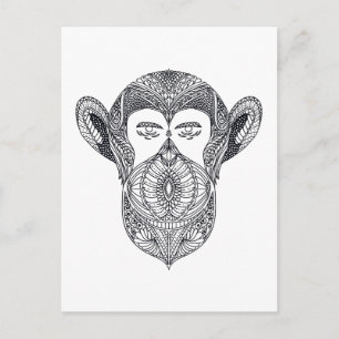 Wild Beast Of The Forest Doodle Postcard