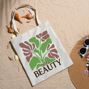 Wild Beauty Brown Floral Boho Elegant Grocery Tote Bag