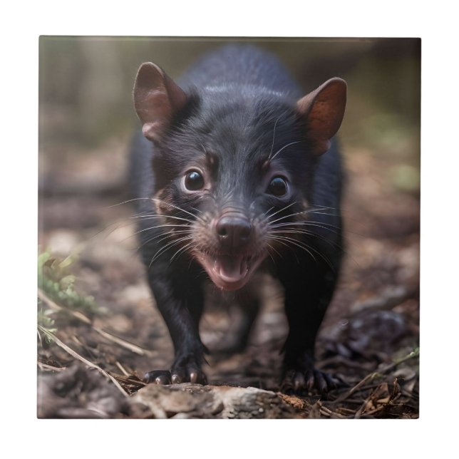Wild Beginnings: The Young Tasmanian Devil Tile (Front)