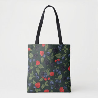 Wild Berries Pattern Shoulder Tote Bag | Blackberr
