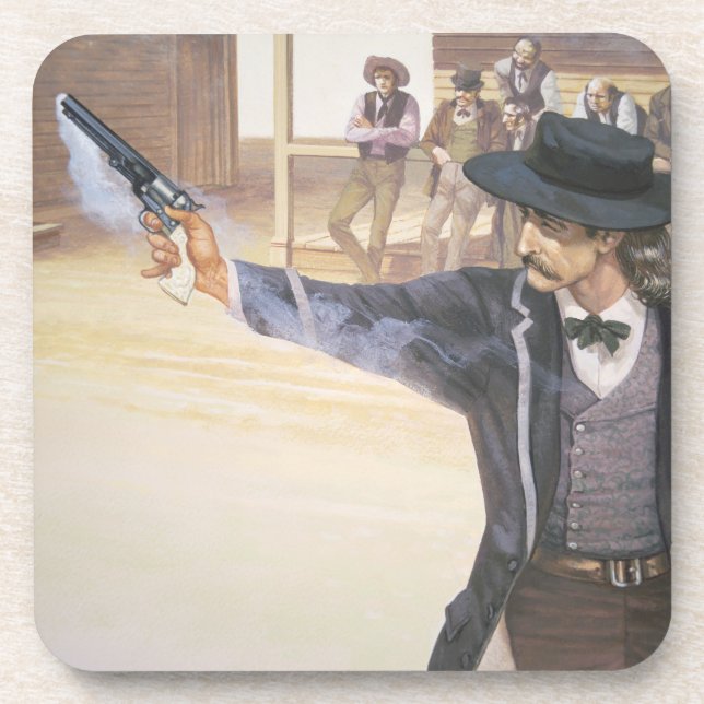 'Wild Bill' Hickok (1837-76) demonstrates his mark Coaster (Front)