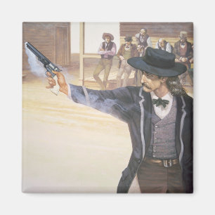 'Wild Bill' Hickok (1837-76) demonstrates his mark Magnet