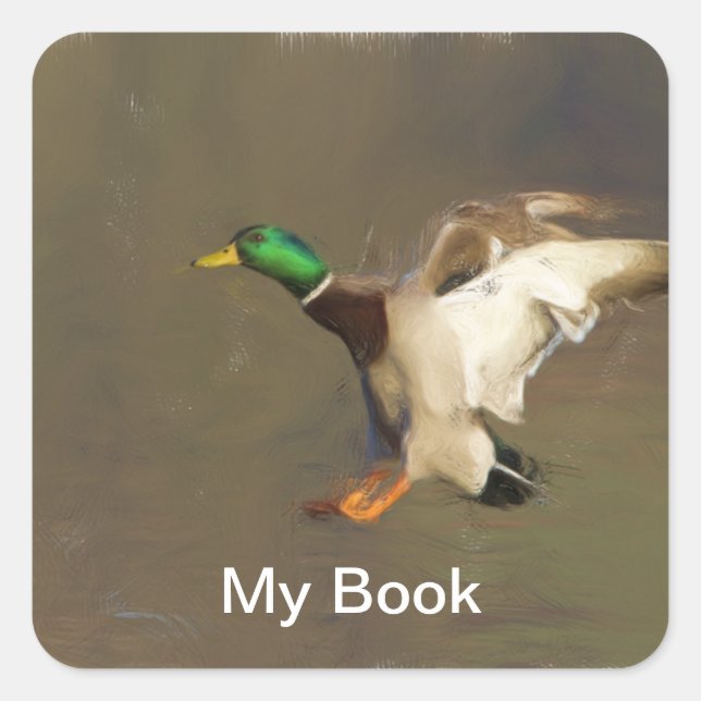 Wild Bird Bookplates Square Sticker (Front)