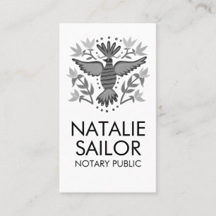 Wild Bird Unique Modern Logo Notary Public Legal Business Card