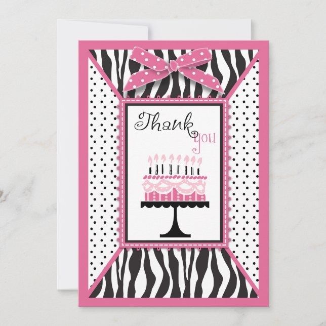 Wild Birthday Cake TY Card Pink 3 (Front)
