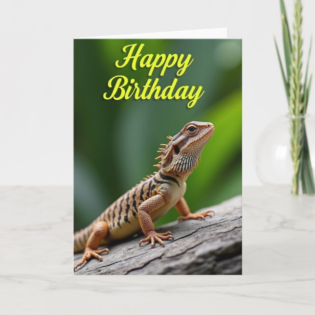 Wild Birthday Lizard Card (Front)