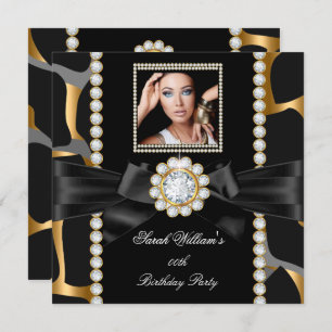 Wild Birthday Party Gold Diamond Jewel Invitation
