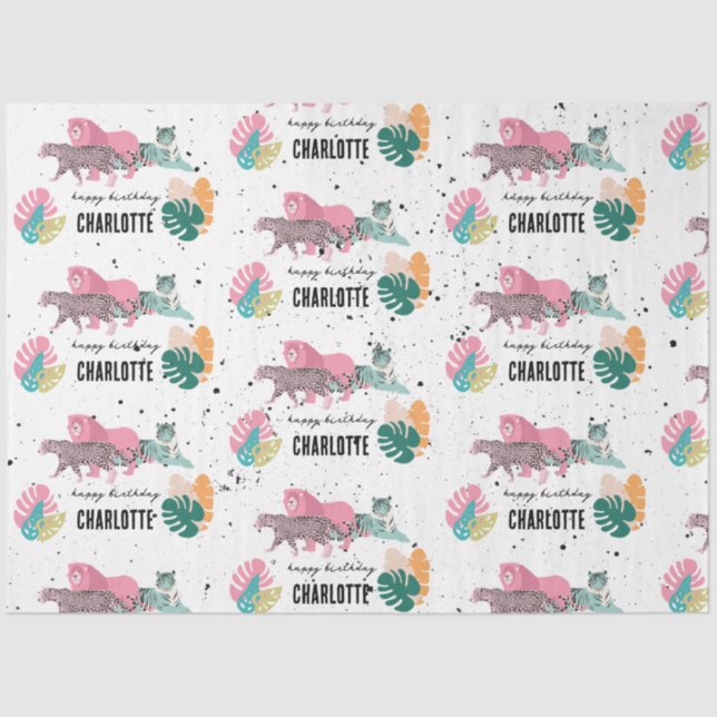 Wild Birthday Party Jungle Animals Kids Birthday Tissue Paper (Front)