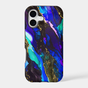 Wild Black and Purple Alcohol Ink Painting iPhone