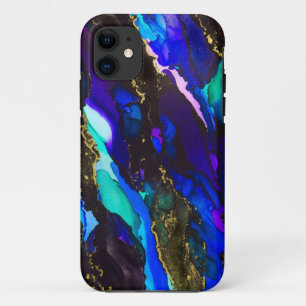 Wild Black and Purple Alcohol Ink Painting iPhone  Case-Mate iPhone Case