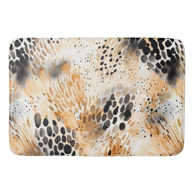 Wild Black Cream Leopard Animal   Bath Mat (Front)