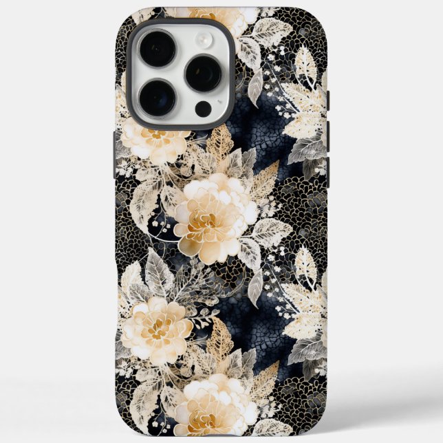 Wild Black Cream Leopard Animal Floral Case-Mate iPhone Case (Back)