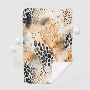 Wild Black Cream Leopard Animal   Golf Towel