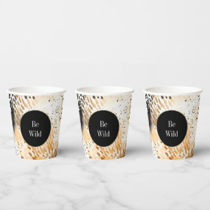 Wild Black Cream Leopard Animal Paper Cups