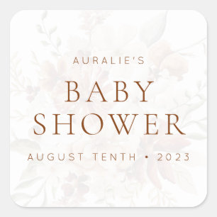 Wild Bloom Rustic Floral Invitation & Favour Square Sticker