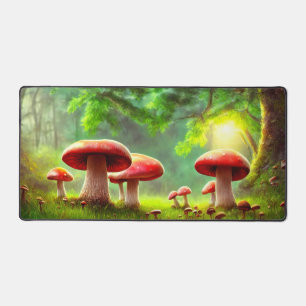 Wild Blooming Mushrooms Desk Mat