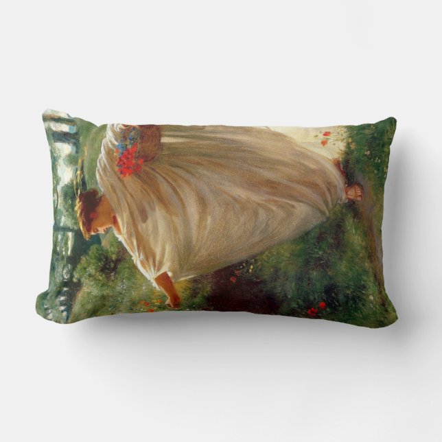 Wild Blossoms (by Edward Poynter) Lumbar Cushion (Front)