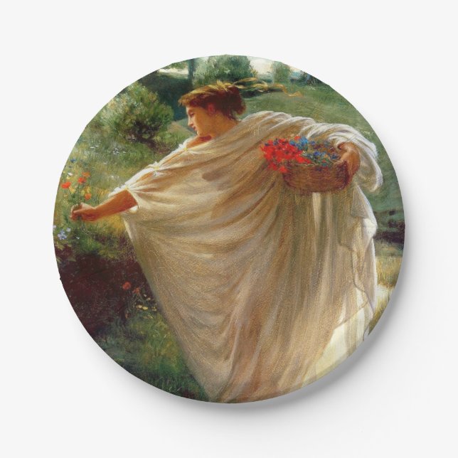 Wild Blossoms (by Edward Poynter) Paper Plate (Front)