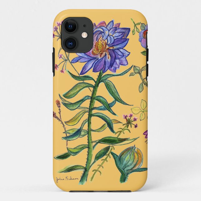 Wild Blue Bouquet IPhone case (Back)