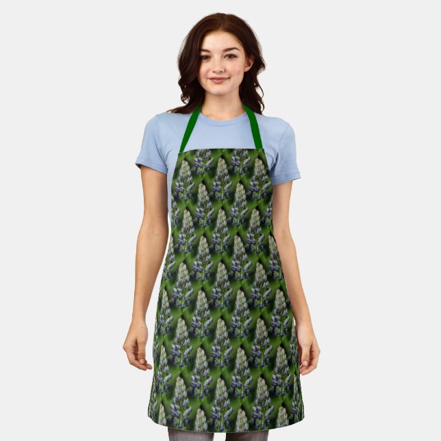 Wild Blue Lupine Flowers Nature Pattern    Apron (Worn)