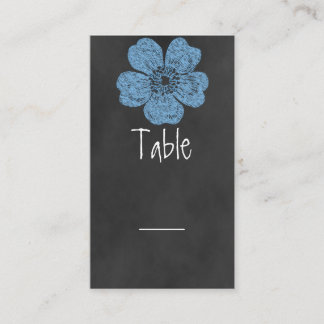 Wild Blue Roses Chalkboard Table Card