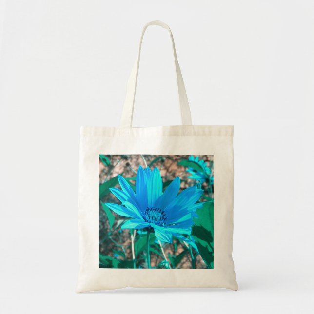 Wild Blue Sunflower Tote Bag (Front)