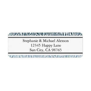 Wild Blue Zebra Print Ombre