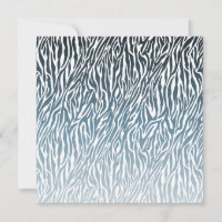 Wild Blue Zebra Print Ombre