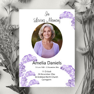Wild Bluebell In loving Memory Funeral Card