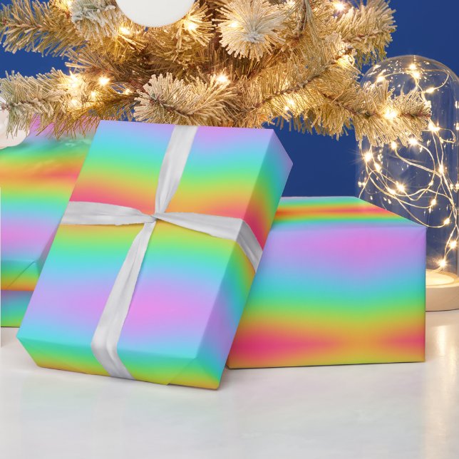 Wild Blurred Rainbow Design Wrapping Paper (Holidays)