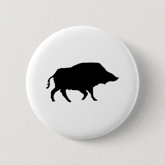 wild boar 6 cm round badge