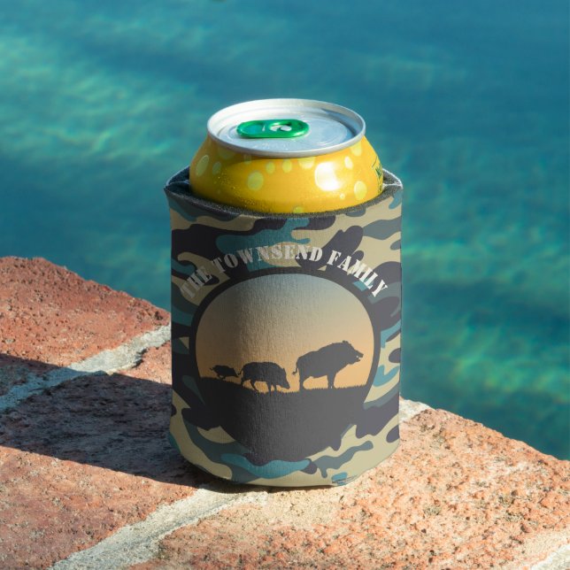 Wild Boar and Camo Can Cooler (In Situ Pool)