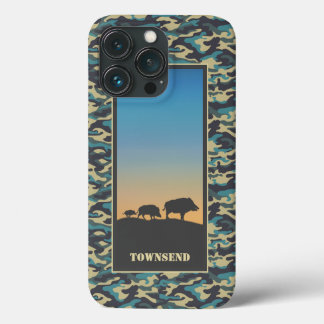 Wild Boar and Camo iPhone 13 Pro Case