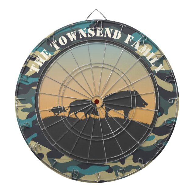 Wild Boar and Camo Dartboard (Front)