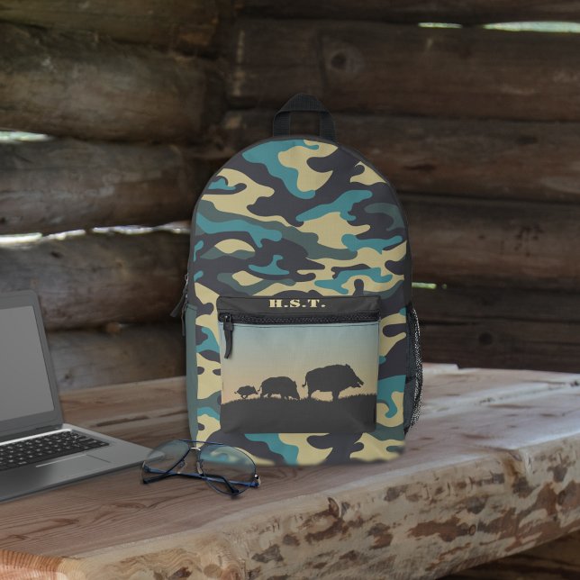 Wild Boar and Camo Printed Backpack (Creator Uploaded)
