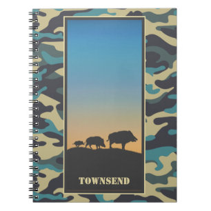 Wild Boar and Camo spiral Notebook