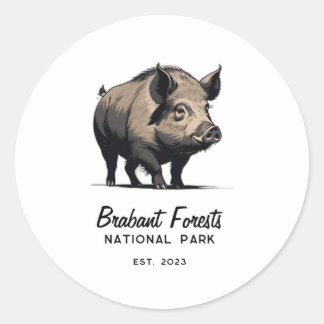 Wild Boar – Brabant Forest National Park Classic Round Sticker