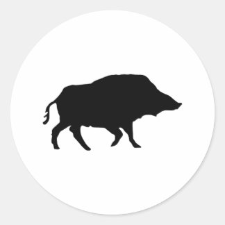 wild boar classic round sticker