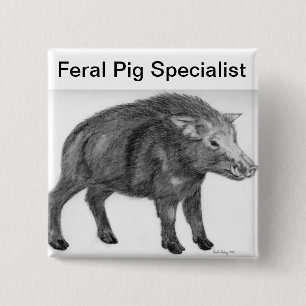 Wild Boar, Defensive Stance 15 Cm Square Badge