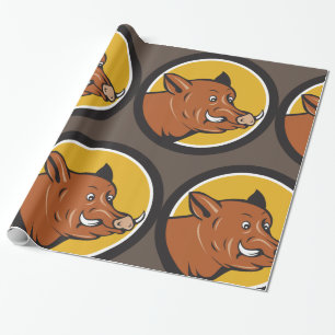 Wild Boar Head Wrapping Paper