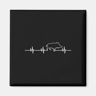 Wild Boar Heartbeat Ekg Hog Hunter Hunt Hunting Magnet