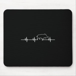 Wild Boar Heartbeat Ekg Hog Hunter Hunt Hunting Mouse Pad