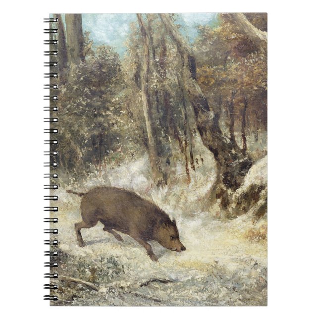 Wild Boar in the Snow, signed as Courbet (fake) Spiral Notebook (Front)