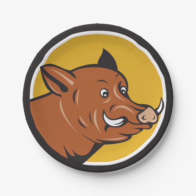 Wild Boar Paper Plate (Front)