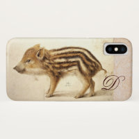 WILD BOAR PIGLET Animal Drawing Monogram